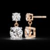 Brilliant 3 CT Round Diamond Drop Earrings Made In 18/14/10 KT Gold Studded With Certified Lab Diamonds For The Wedding And Anniversary Gift