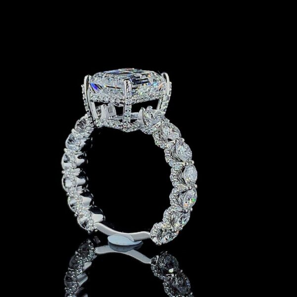 Beautiful Emerald & Round Diamonds Ring Made In 18/14/10 KT Gold Embellished With Certified Lab Diamond For The Wedding And Anniversary Gift