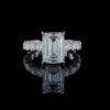 Beautiful Emerald & Round Diamonds Ring Made In 18/14/10 KT Gold Embellished With Certified Lab Diamond For The Wedding And Anniversary Gift