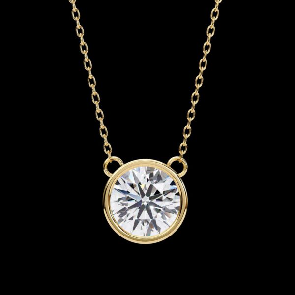 Classic 2 CT Solitaire Round Diamond Pendant Made In 18 / 14 / 10 KT Gold Studded With Certified Lab Diamonds For The Birthday Gift For Her