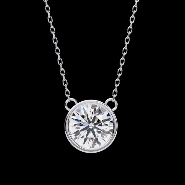 Classic 2 CT Solitaire Round Diamond Pendant Made In 18 / 14 / 10 KT Gold Studded With Certified Lab Diamonds For The Birthday Gift For Her