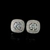 Luxury Double Halo Lab Diamond Stud Earrings Made In 18/14/10KT Gold Studded With Certified Lab Diamond For The Anniversary And Wedding Gift