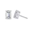 Elegant Emerald-Cut Diamond Stud Earrings Made In 18/14/10 KT Gold Studded With Certified Lab Diamonds For The Wedding And Anniversary Gift