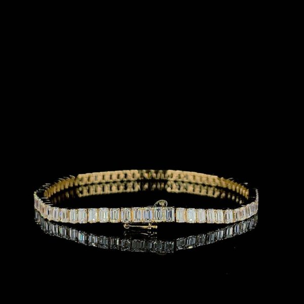 Beautiful Baguette Diamond Bracelet Made In 18 / 14 / 10KT Gold Embellished With Certified Lab Diamond For The Birthday And Anniversary Gift