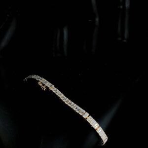 Beautiful Baguette Diamond Bracelet Made In 18 / 14 / 10KT Gold Embellished With Certified Lab Diamond For The Birthday And Anniversary Gift