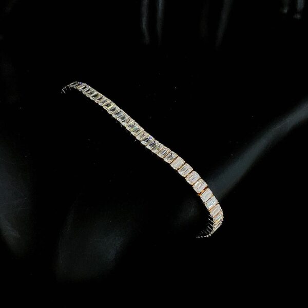 Beautiful Baguette Diamond Bracelet Made In 18 / 14 / 10KT Gold Embellished With Certified Lab Diamond For The Birthday And Anniversary Gift