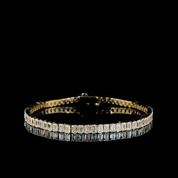 Beautiful Baguette Diamond Bracelet Made In 18 / 14 / 10KT Gold Embellished With Certified Lab Diamond For The Birthday And Anniversary Gift