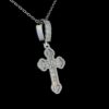 Iced Out Cross Pendant Made In 18 / 14 / 10 KT Gold Embellished With Shinny Moissanite Diamonds For The Birthday And Religious Gift