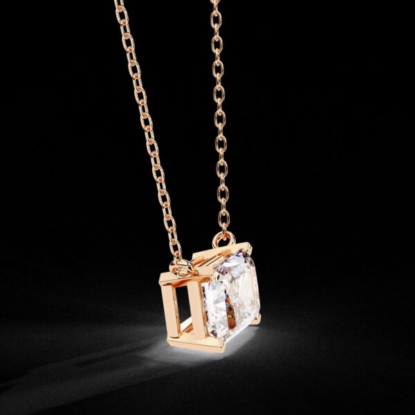 Elegant Radiant Cut Diamond Solitaire Pendant Made In 18 / 14 / 10 KT Gold Embellished With Certified Lab Diamonds For The Birthday Gift