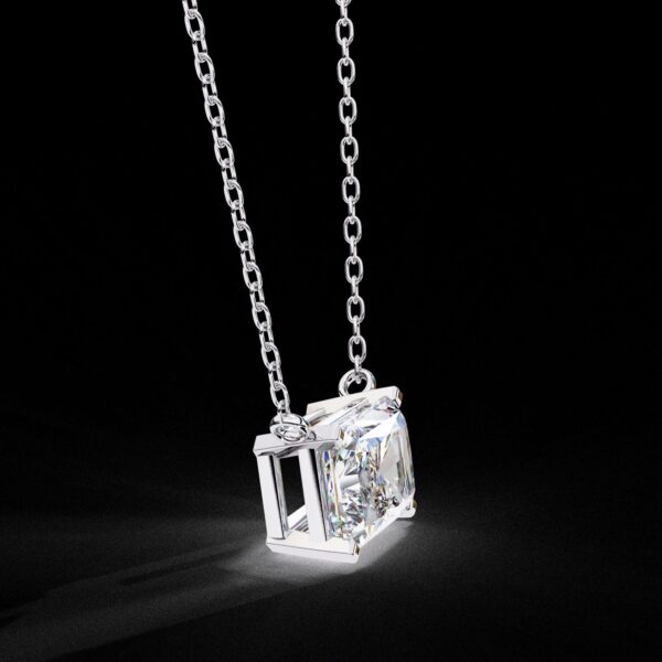 Elegant Radiant Cut Diamond Solitaire Pendant Made In 18 / 14 / 10 KT Gold Embellished With Certified Lab Diamonds For The Birthday Gift