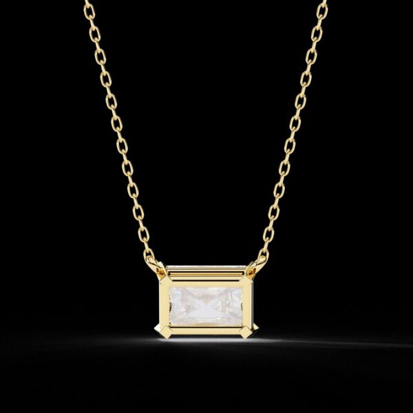 Elegant Radiant Cut Diamond Solitaire Pendant Made In 18 / 14 / 10 KT Gold Embellished With Certified Lab Diamonds For The Birthday Gift