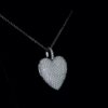 Personalized Photo Locket Heart Pendant Made In 18/14/10 KT Gold Embellished With Shinny Moissanite Diamond For The Loved Ones , Unisex Gift