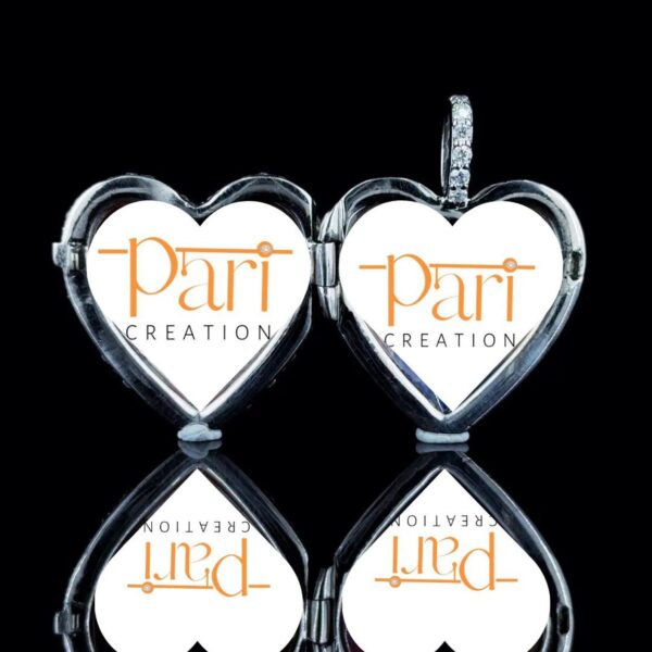 Personalized Photo Locket Heart Pendant Made In 18/14/10 KT Gold Embellished With Shinny Moissanite Diamond For The Loved Ones , Unisex Gift