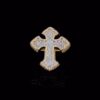 Iced Out Cross Ring Made In 18 / 14 / 10 KT Gold Embellished With Shinny Moissanite Diamonds For The Birthday And Religious Gift Unisex Ring