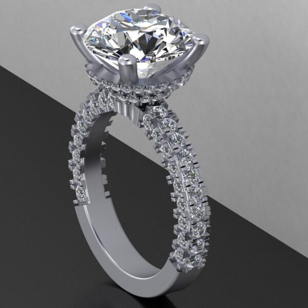 Glamorous Bridal Engagement Ring Made In 18 / 14 / 10 KT Gold Embellished With Certified Lab Diamonds For The Engagement And Wedding Gift