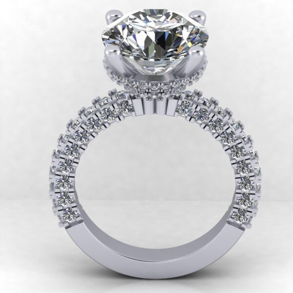 Glamorous Bridal Engagement Ring Made In 18 / 14 / 10 KT Gold Embellished With Certified Lab Diamonds For The Engagement And Wedding Gift