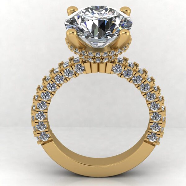 Glamorous Bridal Engagement Ring Made In 18 / 14 / 10 KT Gold Embellished With Certified Lab Diamonds For The Engagement And Wedding Gift