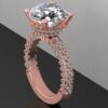 Glamorous Bridal Engagement Ring Made In 18 / 14 / 10 KT Gold Embellished With Certified Lab Diamonds For The Engagement And Wedding Gift