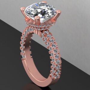 Glamorous Bridal Engagement Ring Made In 18 / 14 / 10 KT Gold Embellished With Certified Lab Diamonds For The Engagement And Wedding Gift
