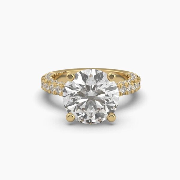 Glamorous Bridal Engagement Ring Made In 18 / 14 / 10 KT Gold Embellished With Certified Lab Diamonds For The Engagement And Wedding Gift