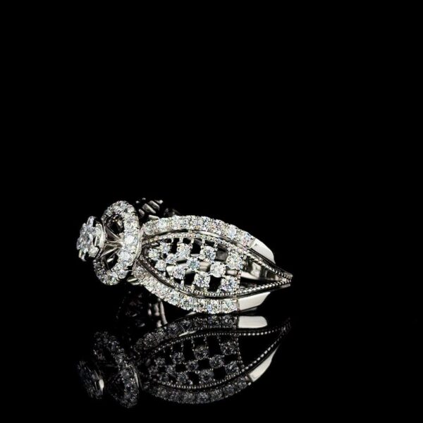 Iced Out Unisex Hip Hop Ring Made In 18 / 14 / 10 KT Gold Embellished With Shinny Moissanite Diamonds For The Birthday And Anniversary Gift