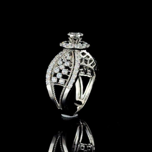 Iced Out Unisex Hip Hop Ring Made In 18 / 14 / 10 KT Gold Embellished With Shinny Moissanite Diamonds For The Birthday And Anniversary Gift
