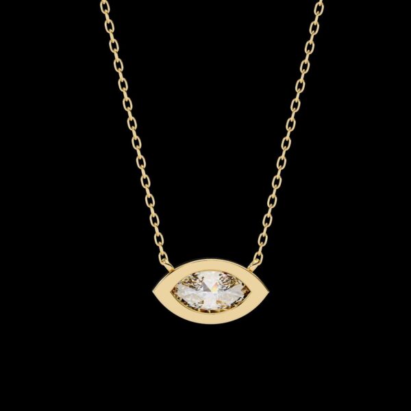 Marquise Eye Elegance Beautiful Pendant Made In 18 / 14 / 10 KT Gold Studded With Certified Lab Diamonds For The Birthday And Wedding Gift