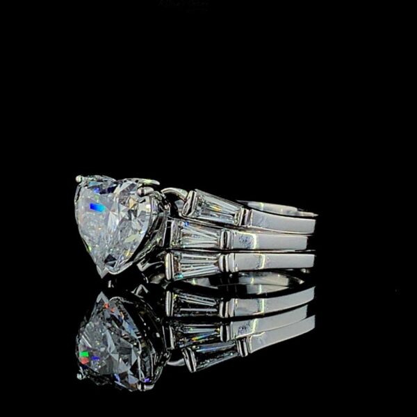Heart Shaped Diamond Engagement Ring Combo Made In 18/14/10 KT Gold Studded With Certified Lab Diamonds For The Wedding And Anniversary Gift