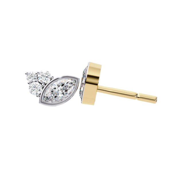 Elegant Marquise and Cluster Diamond Stud Earrings Made In 18 / 14 / 10 KT Gold Embellished With Certified Lab Diamond For The Birthday Gift