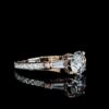Exquisite Round Cut Diamond Ring with Baguette Made In 18 / 14 / 10 KT Gold Made In Shinny Moissanite Diamonds For The Anniversary Gift