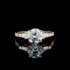 Exquisite Round Cut Diamond Ring with Baguette Made In 18 / 14 / 10 KT Gold Made In Shinny Moissanite Diamonds For The Anniversary Gift