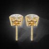 Heart-Shaped Diamond Stud Earrings Made In 18 / 14 / 10 KT Gold Embellished With Certified Lab Diamond For The Birthday And Anniversary Gift