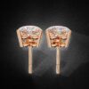 Heart-Shaped Diamond Stud Earrings Made In 18 / 14 / 10 KT Gold Embellished With Certified Lab Diamond For The Birthday And Anniversary Gift
