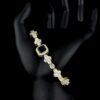 Luxury Diamond & Blue CZ Stone Bracelet Made In 10 KT Gold Embellished With Shinny Moissanite Diamonds For The Birthday And Anniversary Gift