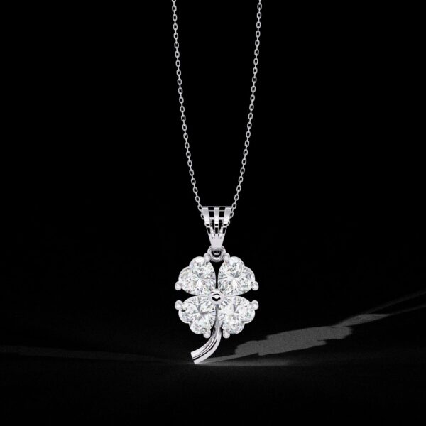 Gold & Diamond Four-Leaf Clover Pendant Made In 18 / 14 / 10KT Gold Studded With Certified Lab Diamond For The Birthday And Anniversary Gift