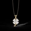 Gold & Diamond Four-Leaf Clover Pendant Made In 18 / 14 / 10KT Gold Studded With Certified Lab Diamond For The Birthday And Anniversary Gift