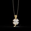 Gold & Diamond Four-Leaf Clover Pendant Made In 18 / 14 / 10KT Gold Studded With Certified Lab Diamond For The Birthday And Anniversary Gift