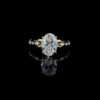 3 Ct Oval Cut Diamond Ring With Marquise Side Stone Made In 18/14/10 KT Gold Studded With Shinny Moissanite Diamonds For The Birthday Gift