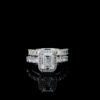 Luxury 2.5 Ct Emerald-Cut Diamond Bridal Ring Set Made In 18/14/10 KT Gold Embellished With Certified Lab Diamonds For The Wedding Gift