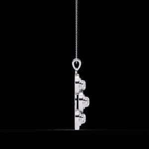 Elegant 3-Stone Round Diamond Pendant Made In 18 / 14 / 10 KT Gold Studded With Certified Lab Diamonds For The Birthday And Anniversary Gift
