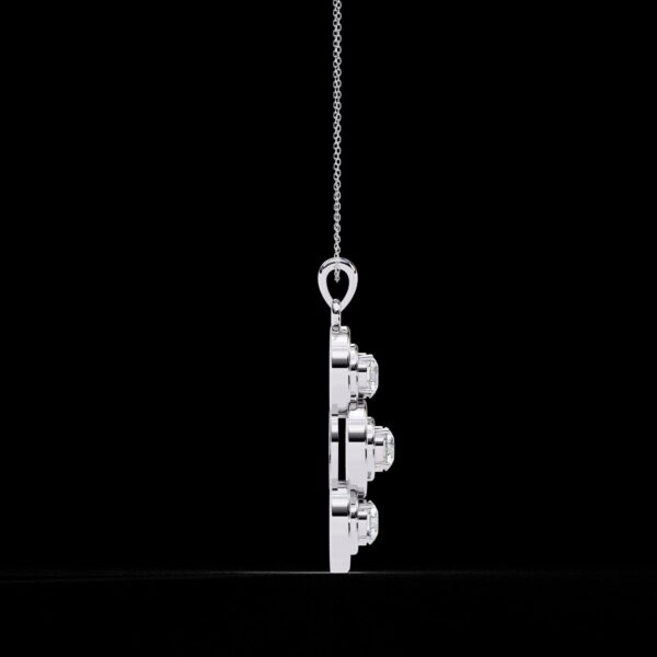 Elegant 3-Stone Round Diamond Pendant Made In 18 / 14 / 10 KT Gold Studded With Certified Lab Diamonds For The Birthday And Anniversary Gift