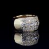 Royal Ice Luxury Multi Row Diamond Ring Made In 18/14/10 KT Gold Studded With Shinny Moissanite Diamonds For The Birthday Gift Unisex Ring