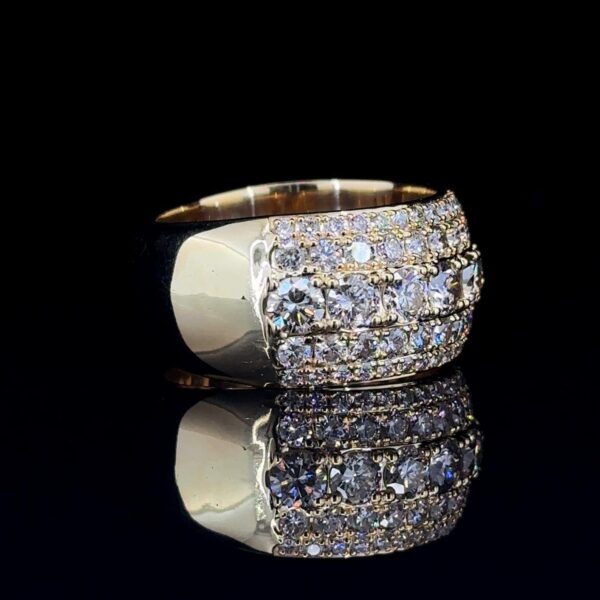 Royal Ice Luxury Multi Row Diamond Ring Made In 18/14/10 KT Gold Studded With Shinny Moissanite Diamonds For The Birthday Gift Unisex Ring