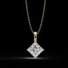 Elegant Sparkle 2 Ct Princess Diamond Pendant Made In 18/14/10 KT Gold Studded With Certified Lab Diamonds For The Anniversary Gift