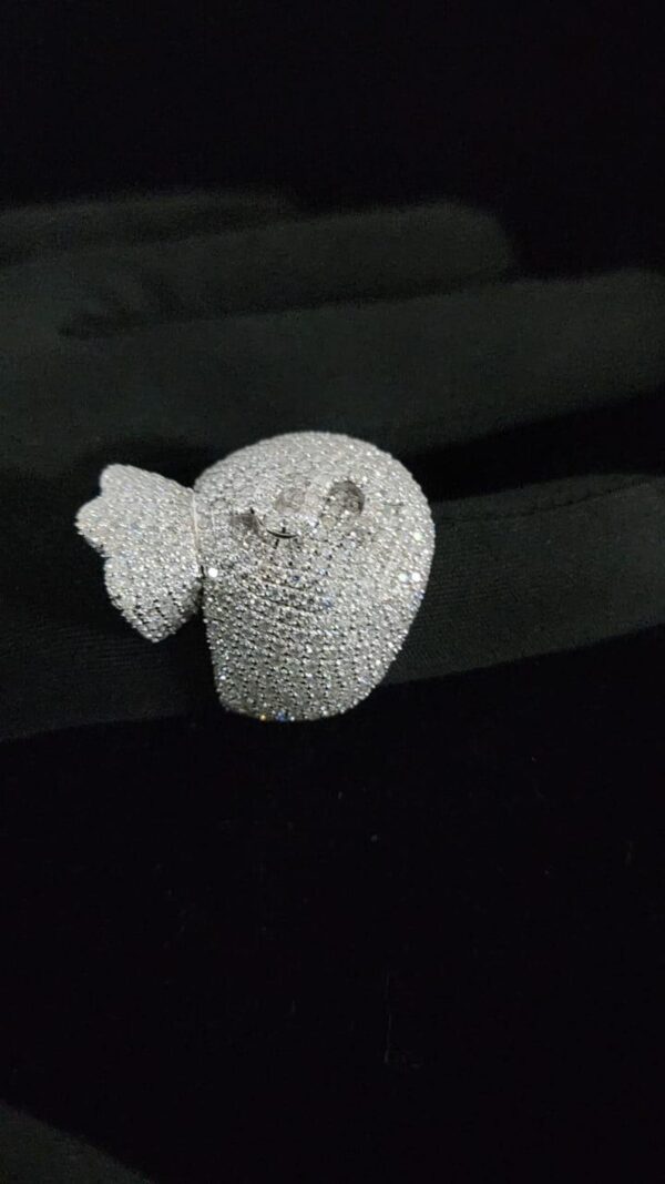 Iced Out Dollar Money Bag Ring Made In 18 / 14 / 10 KT Gold Embellished With Shinny Moissanite Diamonds For The Birthday Gift , Unisex Ring