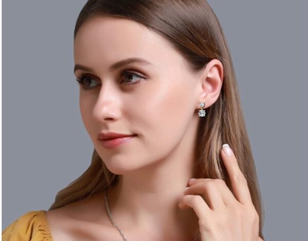 Brilliant 3 CT Round Diamond Drop Earrings Made In 18/14/10 KT Gold Studded With Certified Lab Diamonds For The Wedding And Anniversary Gift