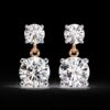 Brilliant 3 CT Round Diamond Drop Earrings Made In 18/14/10 KT Gold Studded With Certified Lab Diamonds For The Wedding And Anniversary Gift