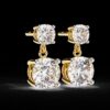 Brilliant 3 CT Round Diamond Drop Earrings Made In 18/14/10 KT Gold Studded With Certified Lab Diamonds For The Wedding And Anniversary Gift