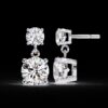Brilliant 3 CT Round Diamond Drop Earrings Made In 18/14/10 KT Gold Studded With Certified Lab Diamonds For The Wedding And Anniversary Gift