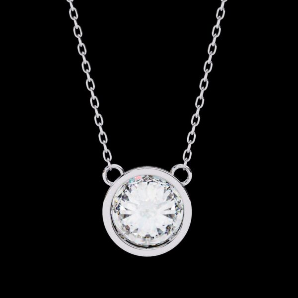 Classic 2 CT Solitaire Round Diamond Pendant Made In 18 / 14 / 10 KT Gold Studded With Certified Lab Diamonds For The Birthday Gift For Her
